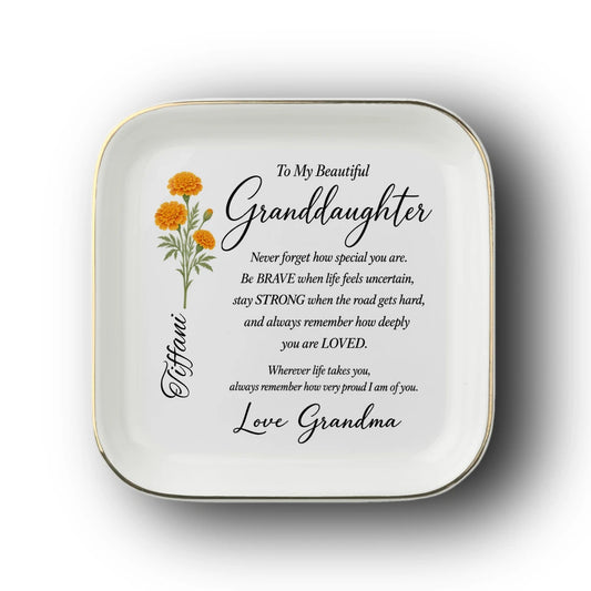 Granddaughter Jewelry Dish – Ceramic Keepsake Gift